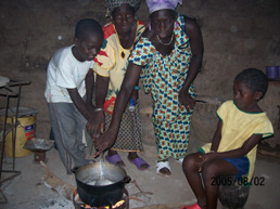 cooking dinner with the family