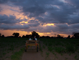 Sunset over the village on the ride home.